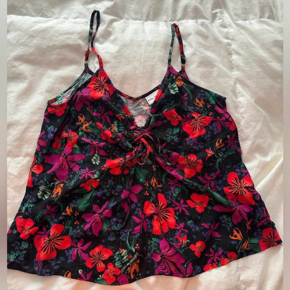 AVA & VIV Floral Sleeveless Top - XXL